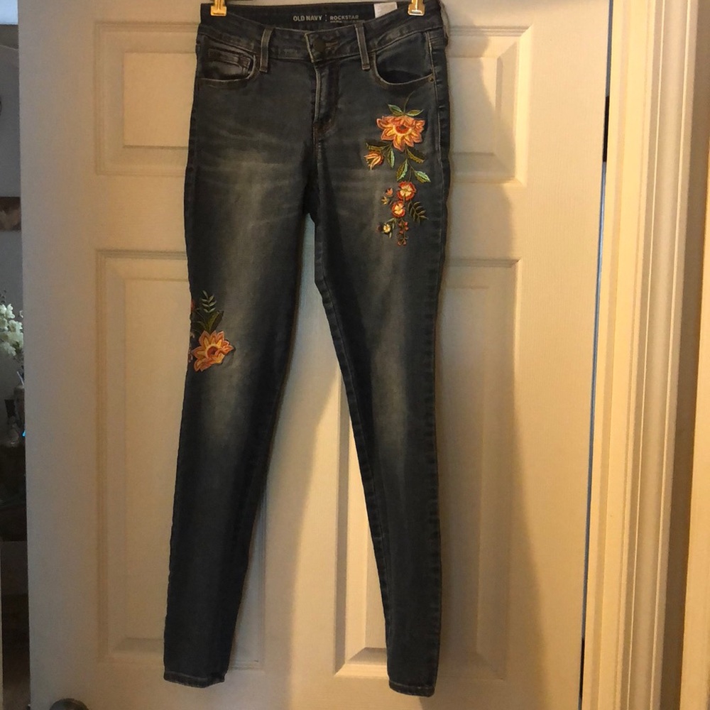 Old navy embroidered jeans